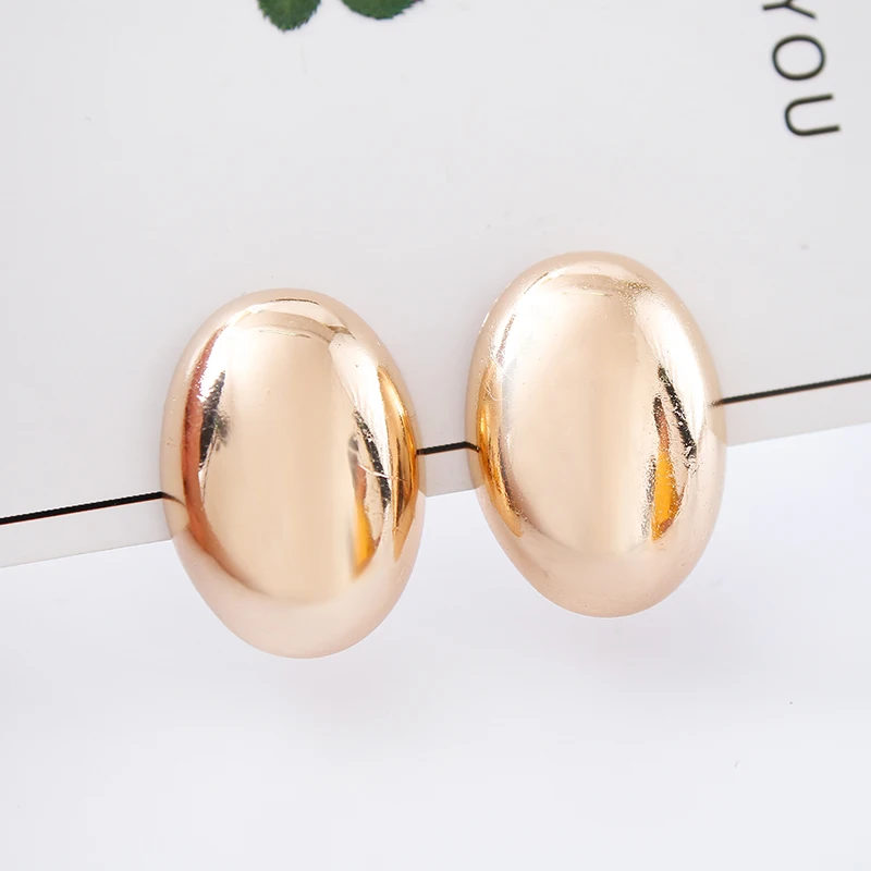 

Women's new fashion with a pair of clip-on earrings, rose gold elliptical ear clip club party earring jewelry