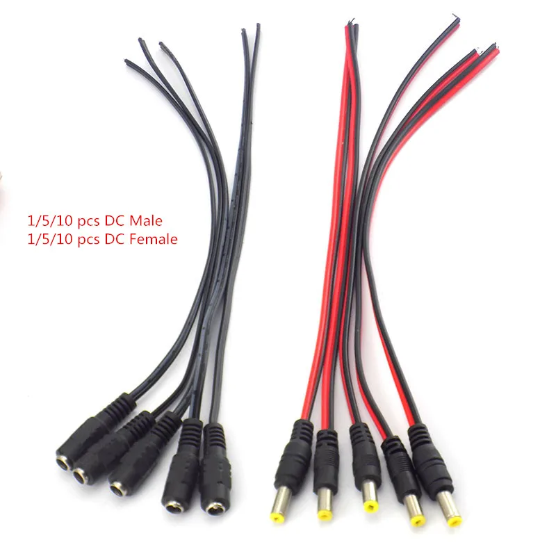 DC Male Female Plug Cable LED Connectors for CCTV Camera Security System DC Power Extension Cable Plug Adaptor 2.1*5.5mm
DC Male Female Plug Cable LED Connectors for CCTV Camera Security System DC Power Extension Cable Plug Adaptor 2.1*5.5mm