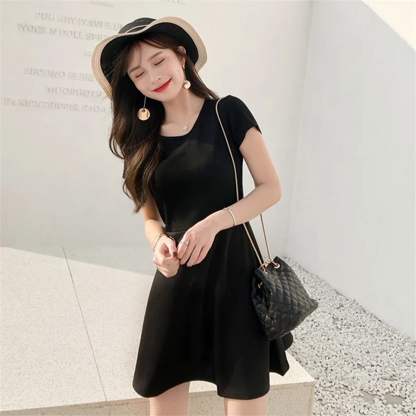 New 2019 spring summer Fashion Women short sleeve Dresses casual Dress tunic pullover cute white black patchwork
New 2019 spring summer Fashion Women short sleeve Dresses casual Dress tunic pullover cute white black patchwork