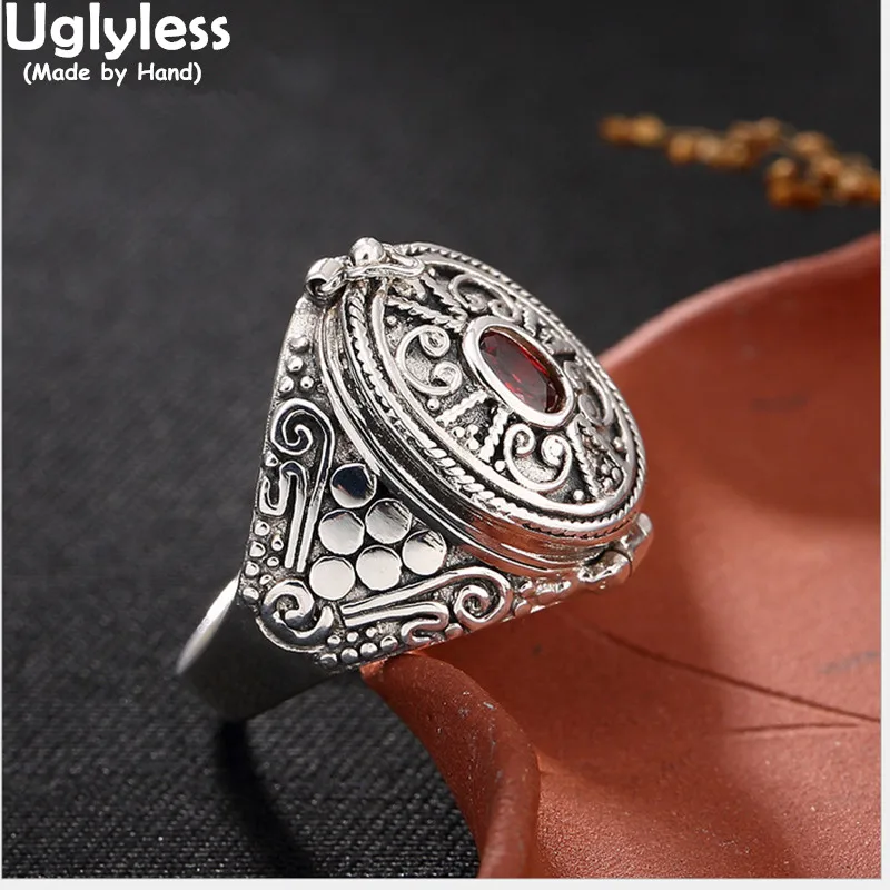 Uglyless S 925 Sterling Silver Rings Women Vintage Nepal Ethnic Ring Buddhism Openable Gaudencio Thai Silver Box Garnet Jewelry
Uglyless S 925 Sterling Silver Rings Women Vintage Nepal Ethnic Ring Buddhism Openable Gaudencio Thai Silver Box Garnet Jewelry