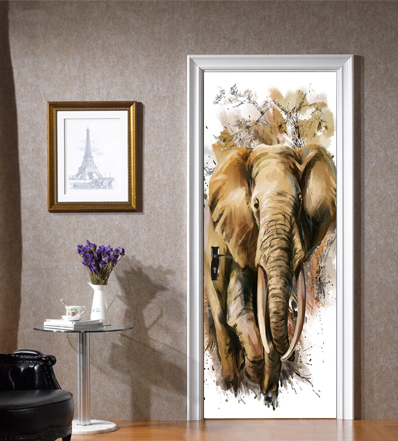 2pcs/set Beautifu Animal Elepahant Door Stickers Painting Wallpaper Poster Wall Sticker Bedroom Living Room Home Decoration
2pcs/set Beautifu Animal Elepahant Door Stickers Painting Wallpaper Poster Wall Sticker Bedroom Living Room Home Decoration