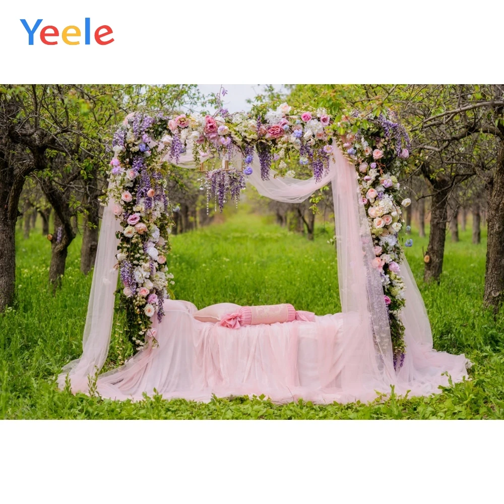 Yeele Wedding Photocall Forest Grass Bed Pink Curtain Frame Lawn Photography Background Photographic Backdrops for Photo Studio
Yeele Wedding Photocall Forest Grass Bed Pink Curtain Frame Lawn Photography Background Photographic Backdrops for Photo Studio