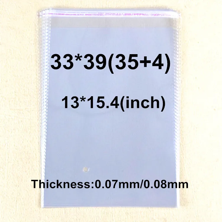 200 X Thicken 0.07/0.08mm Self Adhesive Seal OPP Bag-Reusable High Transparence Plastic Bag Fabric Clothing T-shirt Bags 33*39cm
200 X Thicken 0.07/0.08mm Self Adhesive Seal OPP Bag-Reusable High Transparence Plastic Bag Fabric Clothing T-shirt Bags 33*39cm