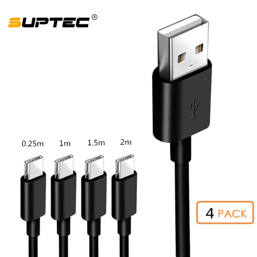 

SUPTEC 4 Pack USB Type-C For Samsung Galaxy Note 9 S9 S8 Fast Charging Data Cable for Xiaomi Mi6 Huawei Nexus 6P USB Type-C