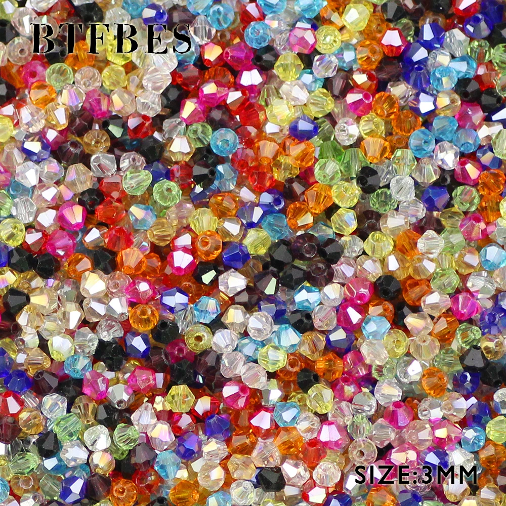 BTFBES 200pcs 3mm AAA Bicone Upscale Austrian crystals beads AB color plating Loose bead bracelet Jewelry Making Accessories DIY
BTFBES 200pcs 3mm AAA Bicone Upscale Austrian crystals beads AB color plating Loose bead bracelet Jewelry Making Accessories DIY