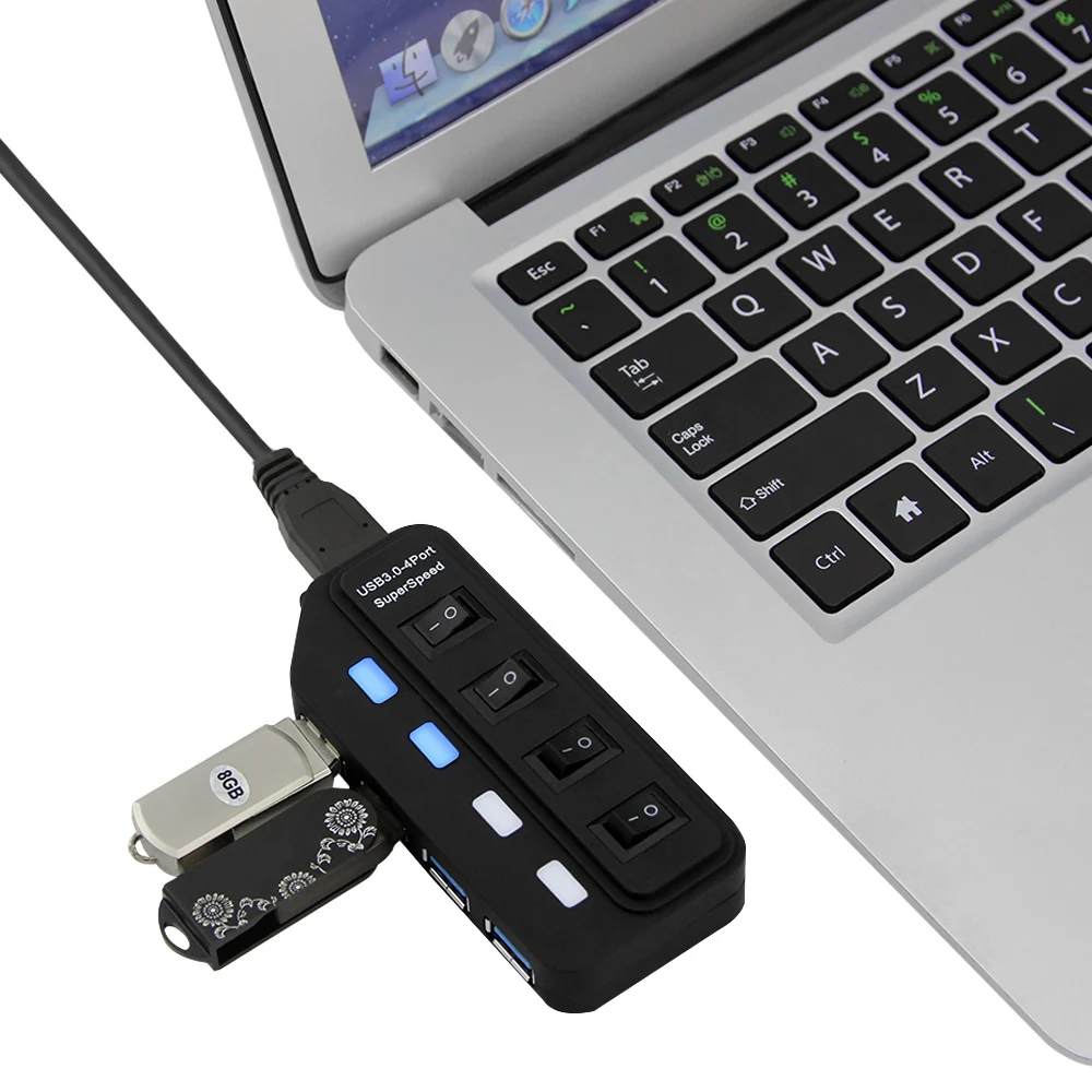 USB 3.0 Hub 4 Ports USB 3.0 Splitter Superspeed Data Transfer Hub Individual On/Off Switches LED USB Cable Compatible USB Device
USB 3.0 Hub 4 Ports USB 3.0 Splitter Superspeed Data Transfer Hub Individual On/Off Switches LED USB Cable Compatible USB Device