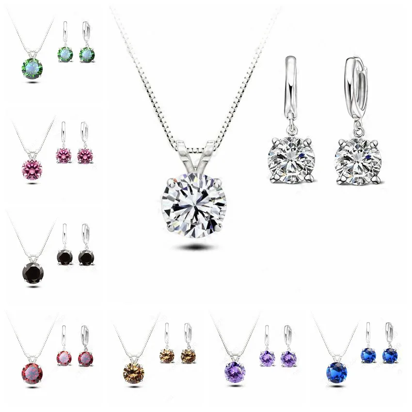 Elegant Gift Fashion Cubic Zirconia Set Women Round Pendant Necklace+Earrings Women 925 Sterling Silver Jewelry Sets Hot Sale
Elegant Gift Fashion Cubic Zirconia Set Women Round Pendant Necklace+Earrings Women 925 Sterling Silver Jewelry Sets Hot Sale