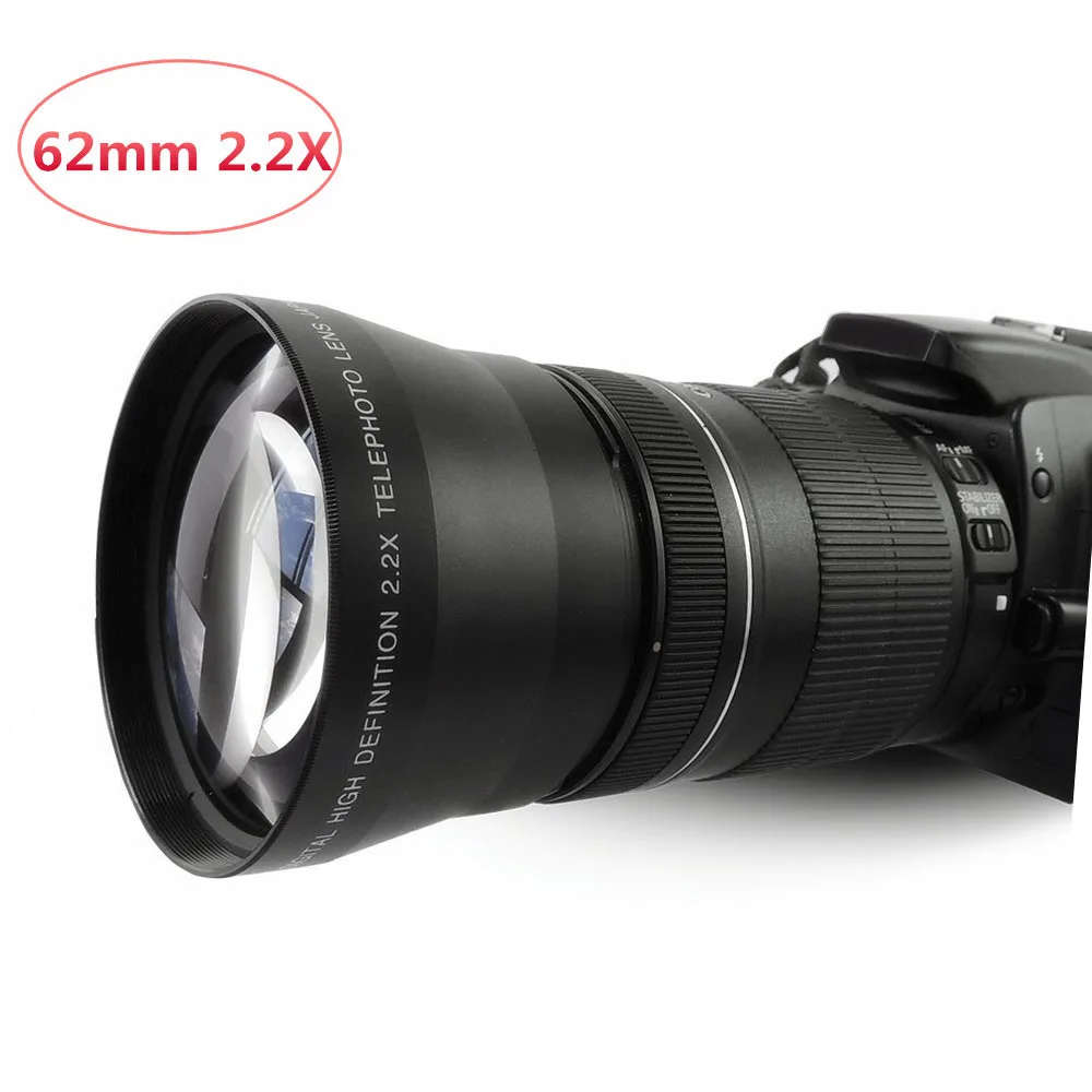 Телеобъектив для камеры 2.2X 62 мм высокоскоростной объектив Tele Lente Altura Canon Nikon Sony 18