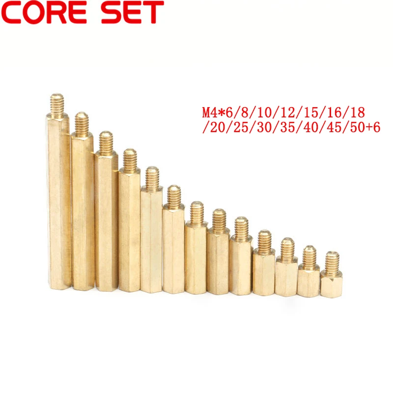 10 шт. M4 Male 6 мм x Female 6-50 мм Шестигранная латунная стойка, разделитель M4 + 6 медных шестигранных штифтов, полые столбы M4 *(6-50)+ 6 мм 
10 шт. M4 Male 6 мм x Female 6-50 мм Шестигранная латунная стойка, разделитель M4 + 6 медных шестигранных штифтов, полые столбы M4 *(6-50)+ 6 мм
