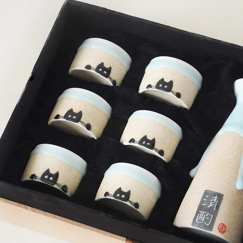 Jingdezhen ручная работа керамика японский Пароварка сакэ бокал для вина Fenjiu глазурь