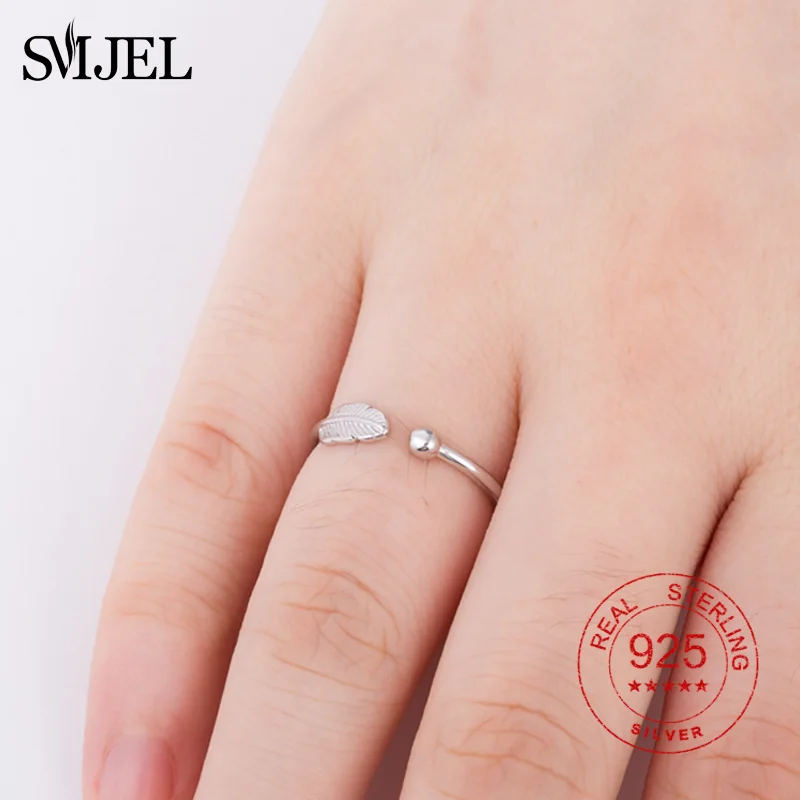 SMJEL 100% 925 Sterling Silver Tiny Leaf Ring Women Anillos Bijoux Trendy Feather Rings Anel Men Adjustable Party
SMJEL 100% 925 Sterling Silver Tiny Leaf Ring Women Anillos Bijoux Trendy Feather Rings Anel Men Adjustable Party