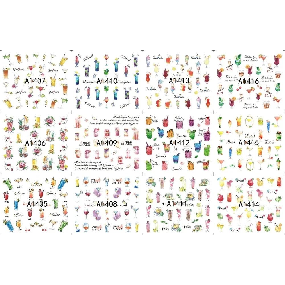 UPRETTEGO 12 PACK/ LOT WATER DECAL NAIL ART NAIL STICKER SLIDER COCKTAIL SOFT DRINK FRUIT JUICE SODA POP DRINK A1405-1416
UPRETTEGO 12 PACK/ LOT WATER DECAL NAIL ART NAIL STICKER SLIDER COCKTAIL SOFT DRINK FRUIT JUICE SODA POP DRINK A1405-1416