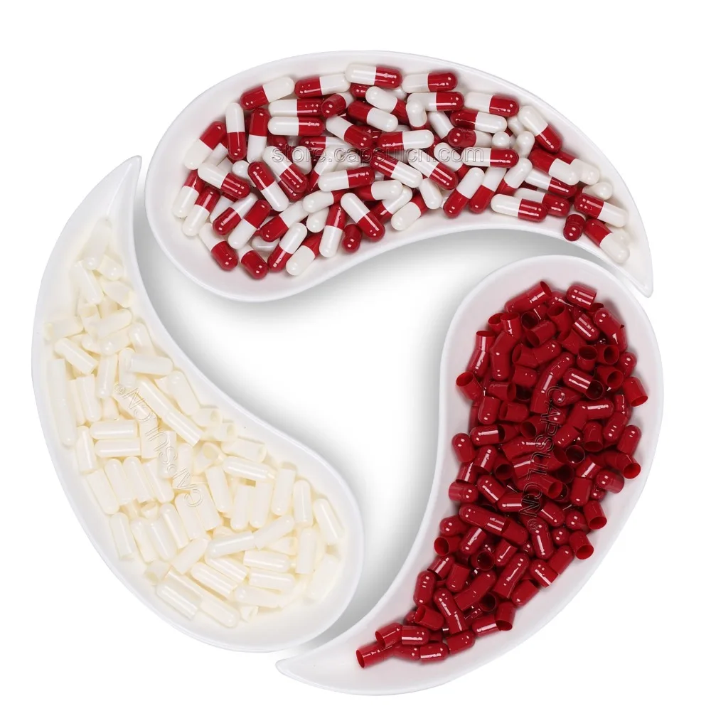 10 000 pcs/Carton Gel Capsules Size 2 Red White Empty gelatin capsules for capsule filler machine | Бытовая техника