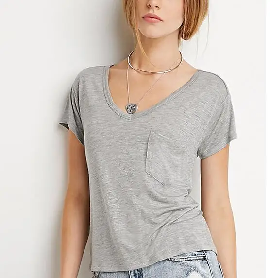 Bohocotol 2018 Women Spring and Summer Fashion Sexy V-neck Single Pocket Solid Color Slim All-match Short-sleeve T-shirt
Bohocotol 2018 Women Spring and Summer Fashion Sexy V-neck Single Pocket Solid Color Slim All-match Short-sleeve T-shirt