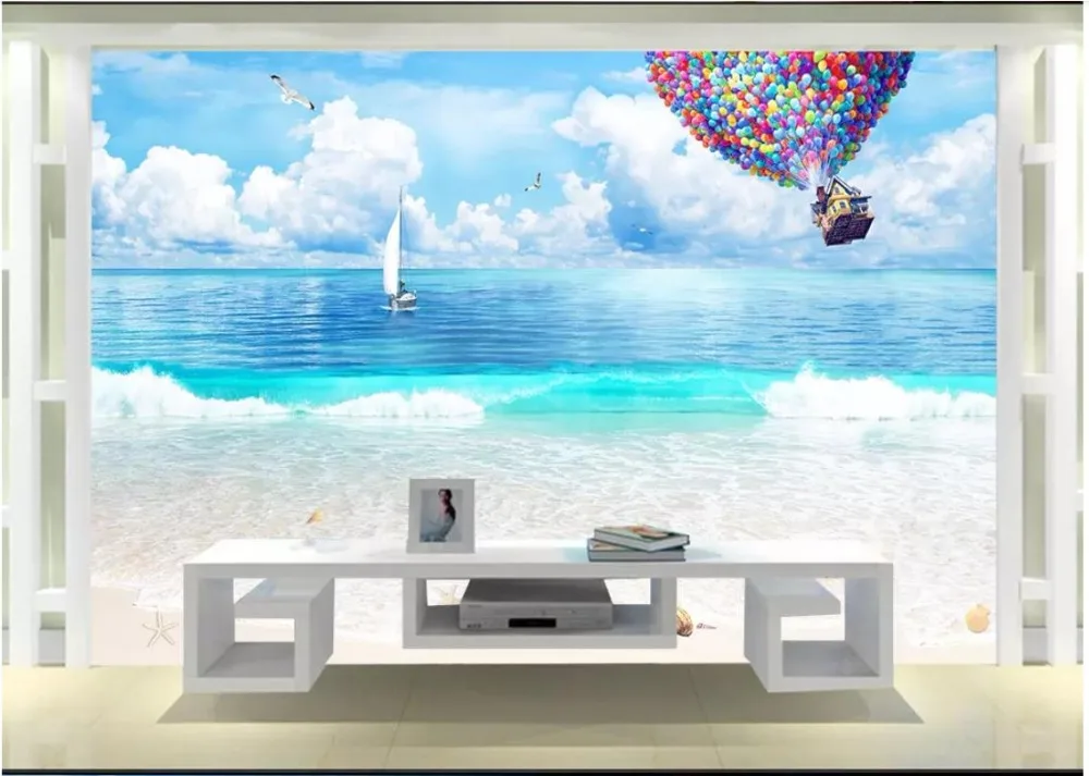 Custom photo wallpaper 3d murals wallpaper for walls 3 d Blue sky, white clouds, beach balloons, 3D seascape, large wall papers
Custom photo wallpaper 3d murals wallpaper for walls 3 d Blue sky, white clouds, beach balloons, 3D seascape, large wall papers
