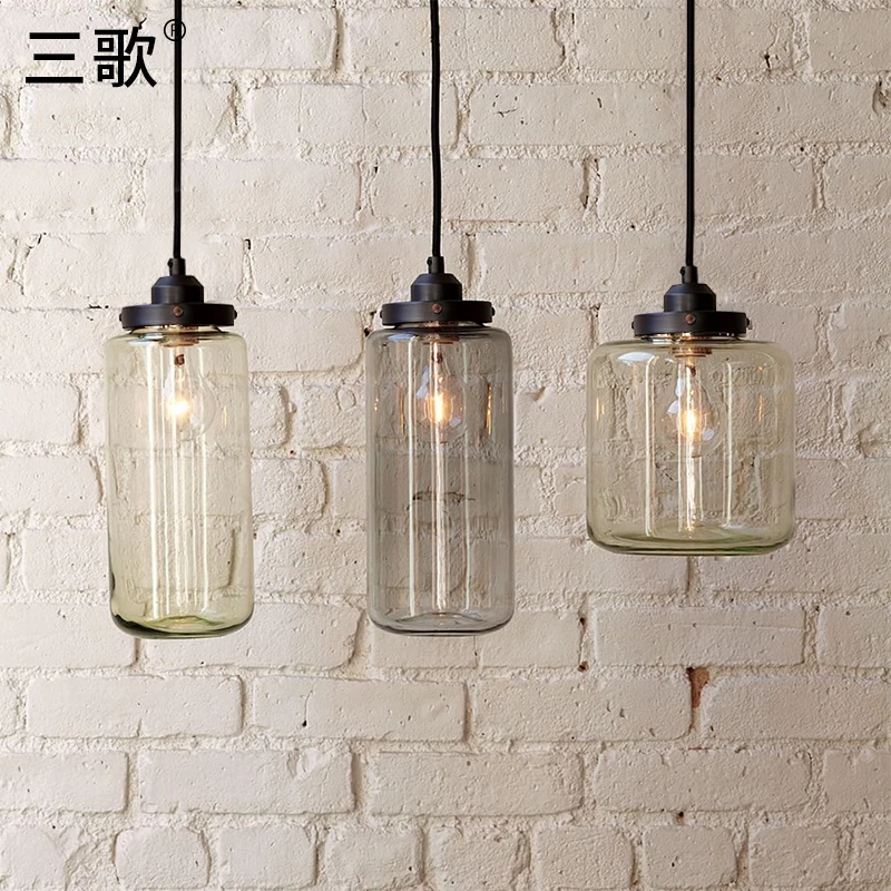 loft vintage American glass bottle pendant light single head industry retro lamp for cafe hanging | Лампы и освещение