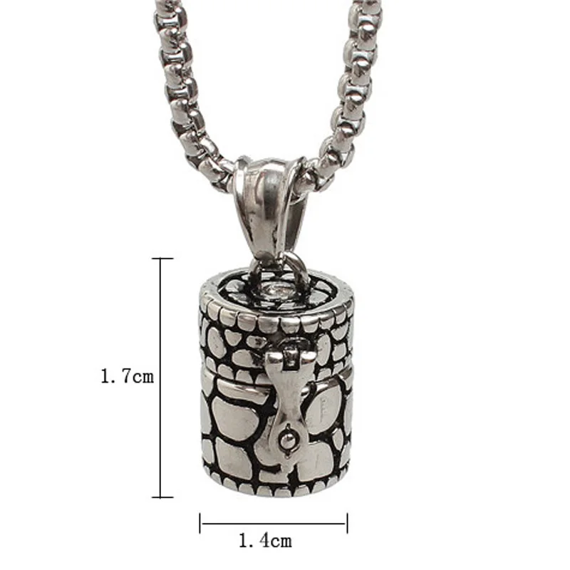 Cinerary Casket Pendant Necklace Cylindal Stainless Steel Cremation Urn Pendant 55cm O-shaped Chain
Cinerary Casket Pendant Necklace Cylindal Stainless Steel Cremation Urn Pendant 55cm O-shaped Chain