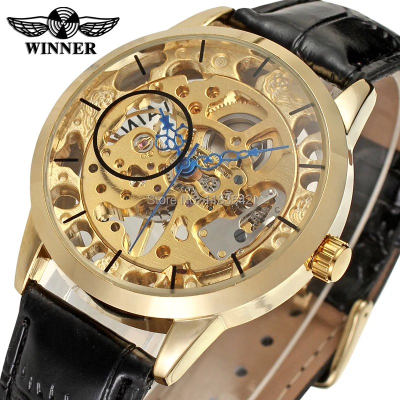 Men Luxury Gold Skeleton alloy case mechanical hand winder reloj de moda Top 10 brand Winner waterproof watch
Men Luxury Gold Skeleton alloy case mechanical hand winder reloj de moda Top 10 brand Winner waterproof watch