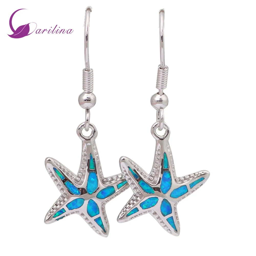 Perfect Silver Color Overlay Jewelry Fashion Sea Star Blue Opal Drop Dangle Earrings For Women E111
Perfect Silver Color Overlay Jewelry Fashion Sea Star Blue Opal Drop Dangle Earrings For Women E111