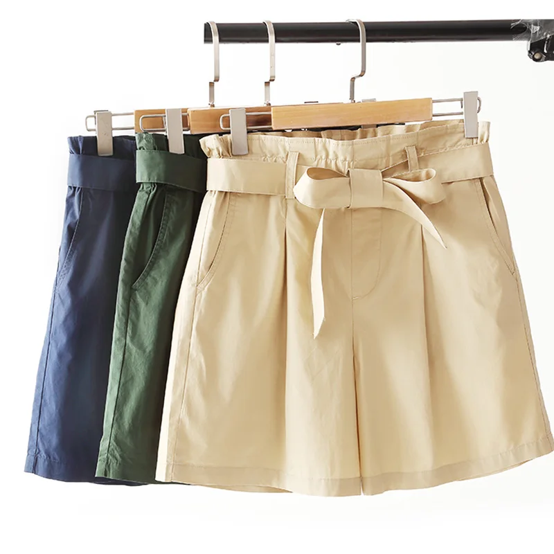 women summer shorts Tall waist loose cotton wide-legged shorts Thin section plus size paper bag trousers Pure color shorts
women summer shorts Tall waist loose cotton wide-legged shorts Thin section plus size paper bag trousers Pure color shorts