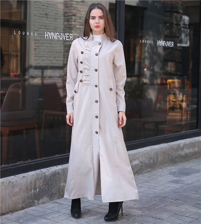 Мусульманское осеннее женское платье с длинными рукавами макси abaya jalabiya мусульманские платья одежда халат