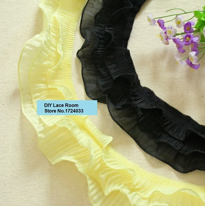 Wholesale! 7.3cm 4yds White/Black /Yellow/ Red Chiffon Ruffled Lace Trimming/ Elastic Ruffles Lace Fabric Sewing Accessory Z1006
Wholesale! 7.3cm 4yds White/Black /Yellow/ Red Chiffon Ruffled Lace Trimming/ Elastic Ruffles Lace Fabric Sewing Accessory Z1006