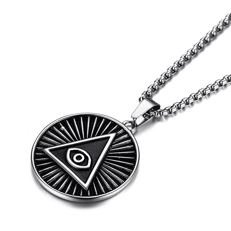Men Providence Pendant Necklaces Vintage Stainless Steel Black All-seeing Eye Male Retro Jewelry 24" Long Box Chains
Men Providence Pendant Necklaces Vintage Stainless Steel Black All-seeing Eye Male Retro Jewelry 24" Long Box Chains