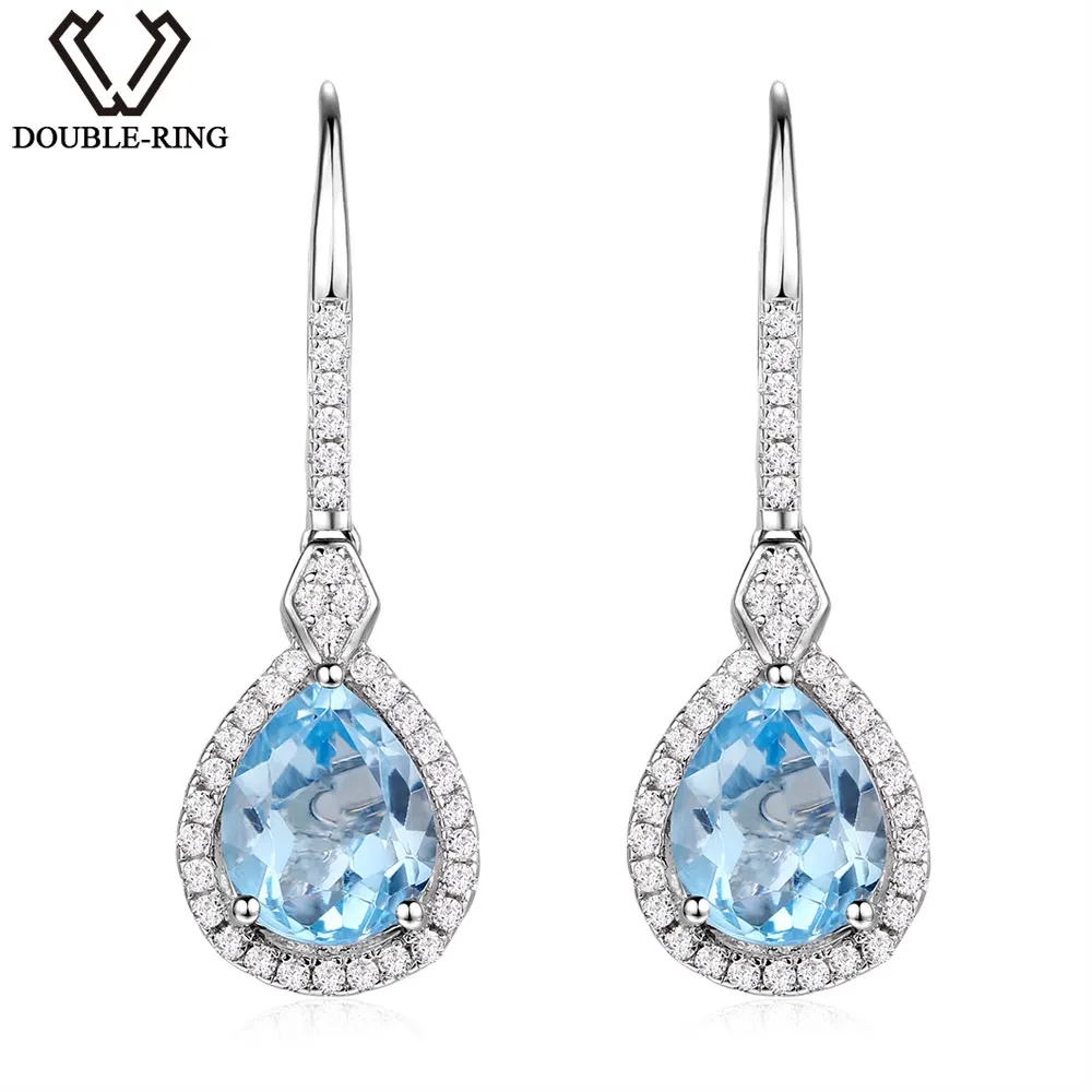 Natural Blue Topaz Drop Earrings 925 Sterling Silver Genuine 5.36ctw Pear Gemstone Earrings for Women Engagement Anniversary
Natural Blue Topaz Drop Earrings 925 Sterling Silver Genuine 5.36ctw Pear Gemstone Earrings for Women Engagement Anniversary
