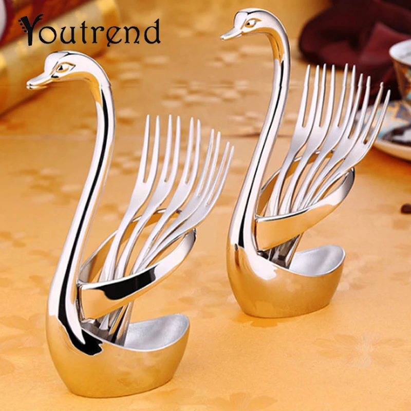 Swan Stainless Steel Fruit Food Fork Spoon Knife Base Holder Creative Gift Tableware Knife Base Holder Wedding Decoration
Swan Stainless Steel Fruit Food Fork Spoon Knife Base Holder Creative Gift Tableware Knife Base Holder Wedding Decoration