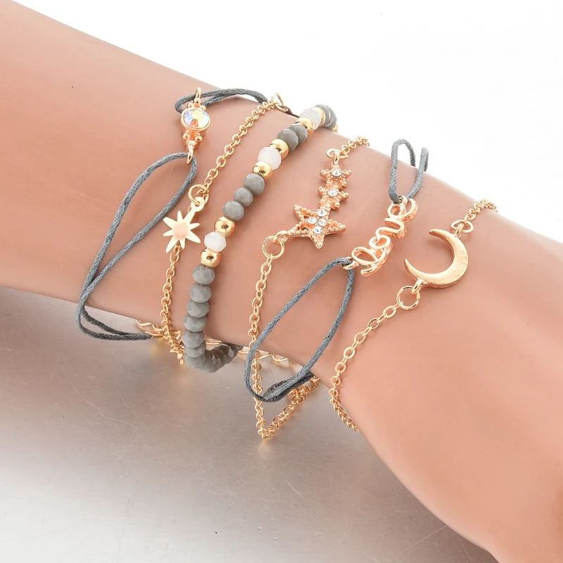 TOUCHEART 6 pcs/set Gold Moon&Stars Bracelets&Bangles For Women LOVE Friendship Bracelet Charm Jewelry Making Bracelet SBR190157
TOUCHEART 6 pcs/set Gold Moon&Stars Bracelets&Bangles For Women LOVE Friendship Bracelet Charm Jewelry Making Bracelet SBR190157