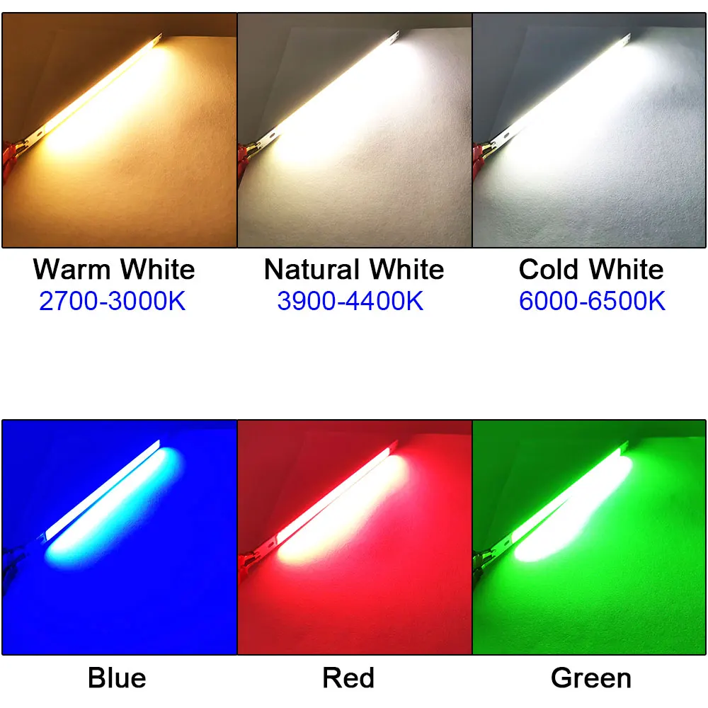 120MM Strip LED COB Chip 12V 10W LED Lamp for Drone Decor Lighting Car Lights Green Blue Red White Color 12cm COB Bar Light Bulb
120MM Strip LED COB Chip 12V 10W LED Lamp for Drone Decor Lighting Car Lights Green Blue Red White Color 12cm COB Bar Light Bulb
