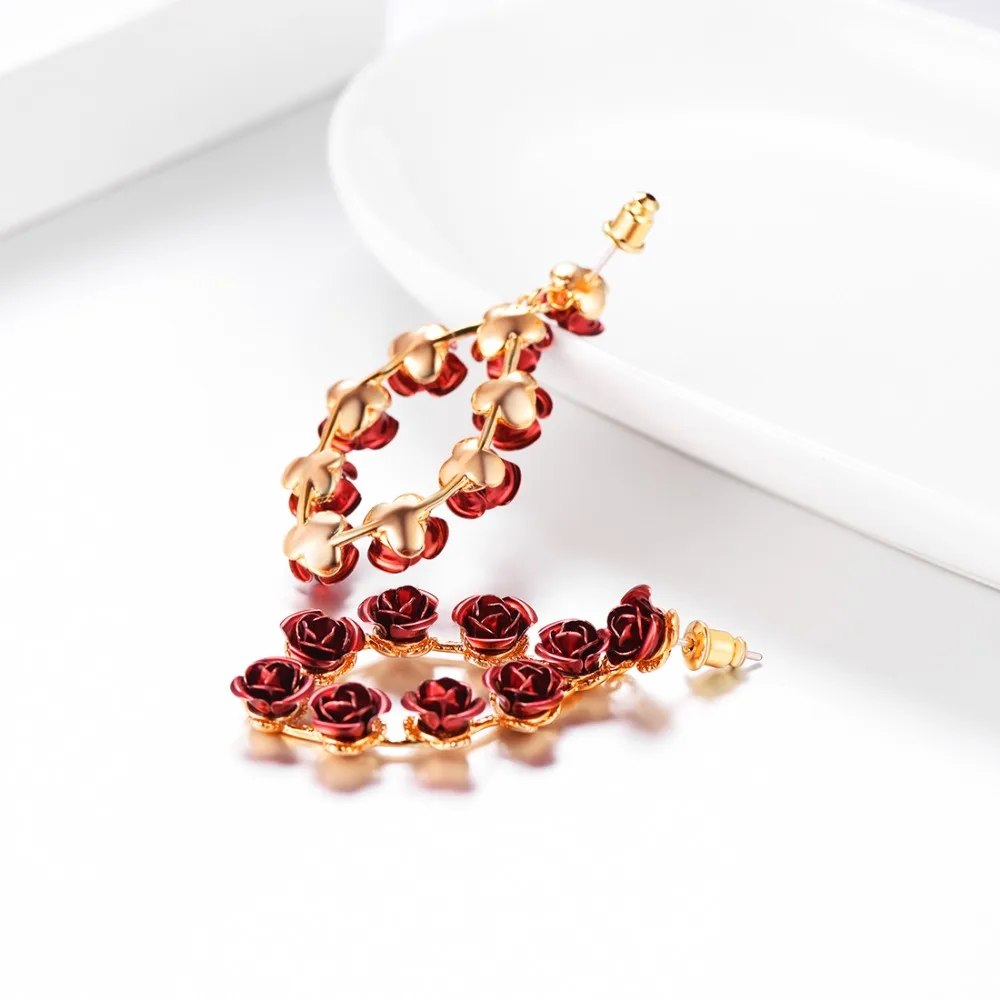 U7 Red Rose Flowers Drop Earrings For Women Romantic Dangle Earrings with 925 Sliver Studs Gold Color Rose Jewelry Gift E1019
U7 Red Rose Flowers Drop Earrings For Women Romantic Dangle Earrings with 925 Sliver Studs Gold Color Rose Jewelry Gift E1019