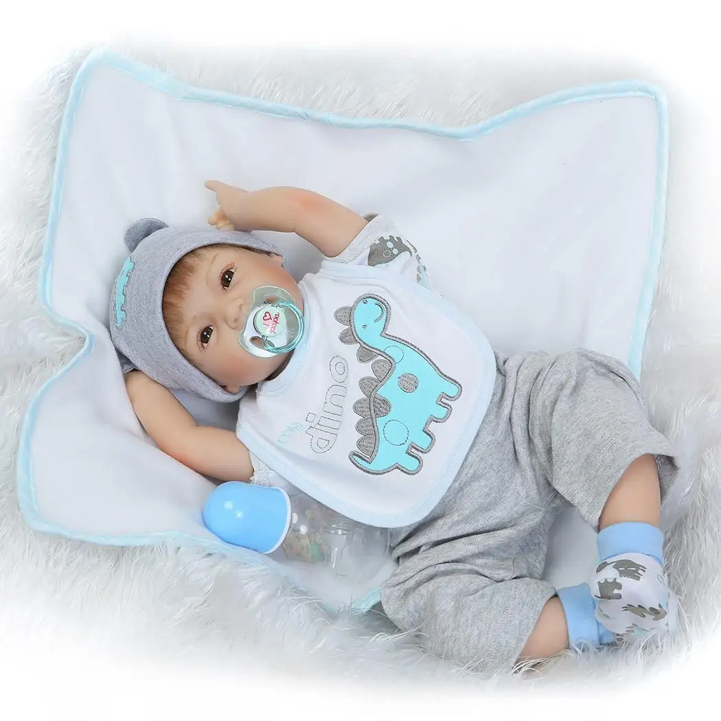 Детские мягкие силиконовые реалистичные с одеждой Reborn Baby открытые глаза от 2 до 4