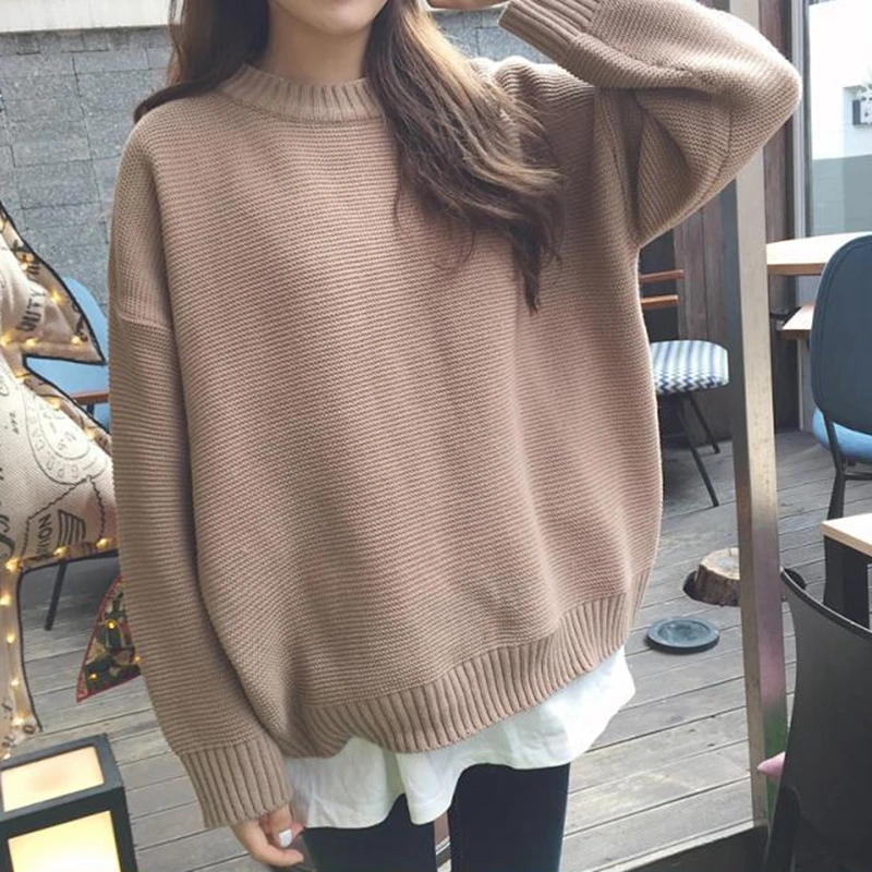 2018 Women Fresh Style Loose Sweaters Korean All Match O Neck Long Sleeve Lazy Pullovers Female Casual Pure Solid Basic Jumper
2018 Women Fresh Style Loose Sweaters Korean All Match O Neck Long Sleeve Lazy Pullovers Female Casual Pure Solid Basic Jumper