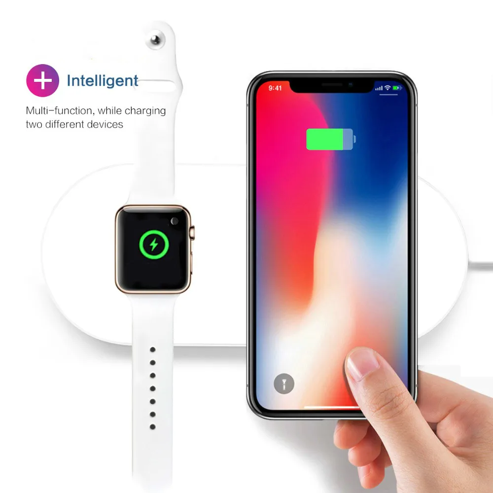 Беспроводное зарядное устройство для iPhone X 8 8plus Быстрая зарядка iWatch 3 2 QI Sumsang S6 S7edge