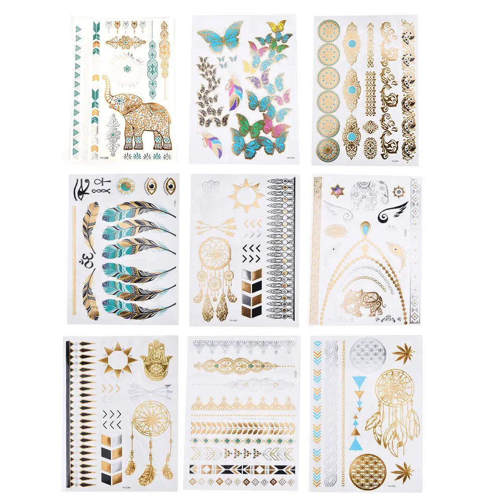 Good pattern Metallic Gold Tattoo Silver Waterproof Temporary tattoos Stickers on the body women Flash Tattoo Stickers men
Good pattern Metallic Gold Tattoo Silver Waterproof Temporary tattoos Stickers on the body women Flash Tattoo Stickers men