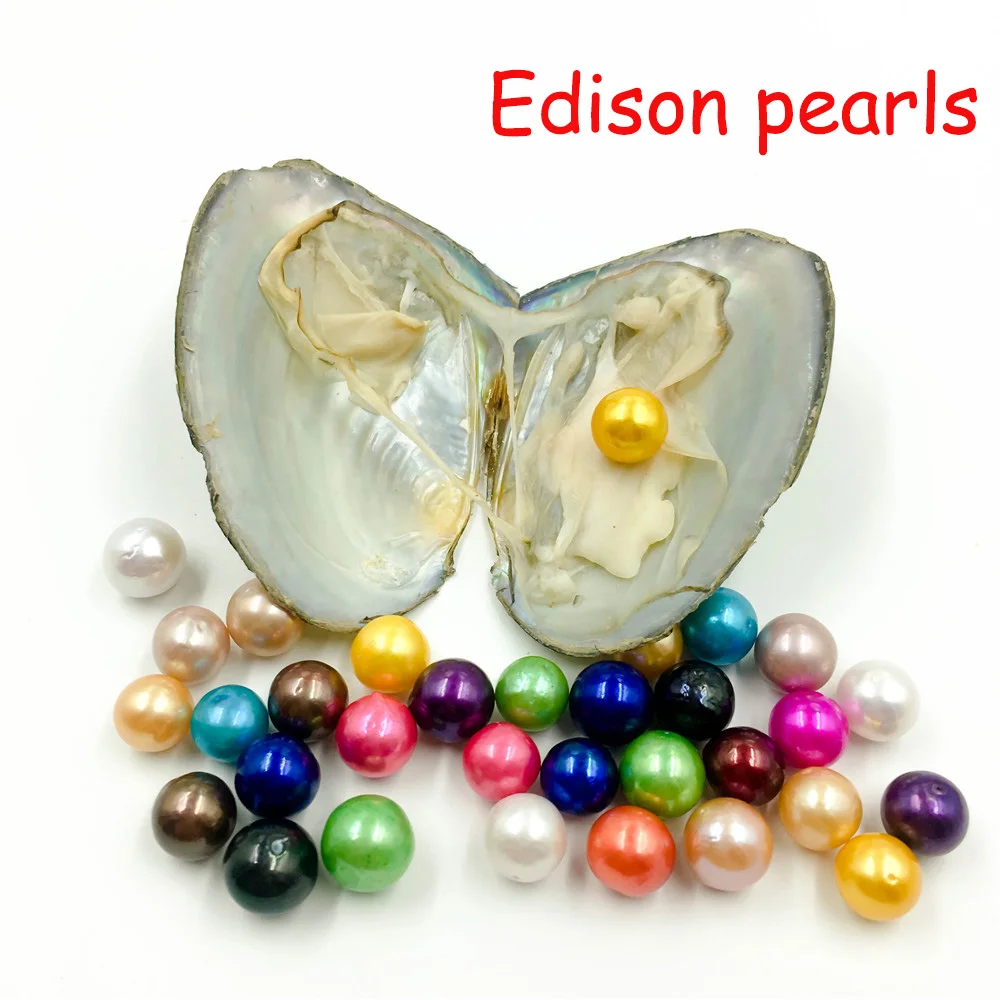 

2018 DIY Edison Single Pearls In Oysters 16 Colors Pearls Oyster Pearls With Vacuum-Packing Luxury Jewelry Gift For Women