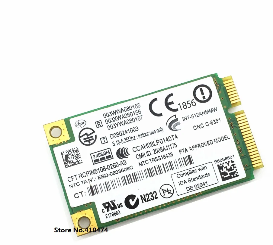 SSEA для Intel WiFi Link 5100 512AN_MMW Mini PCI-E беспроводная карта 802.11a/g/n 300M для HP DV4 DV5 2730p 6930p 8530p SPS 480985-001
SSEA для Intel WiFi Link 5100 512AN_MMW Mini PCI-E беспроводная карта 802.11a/g/n 300M для HP DV4 DV5 2730p 6930p 8530p SPS 480985-001