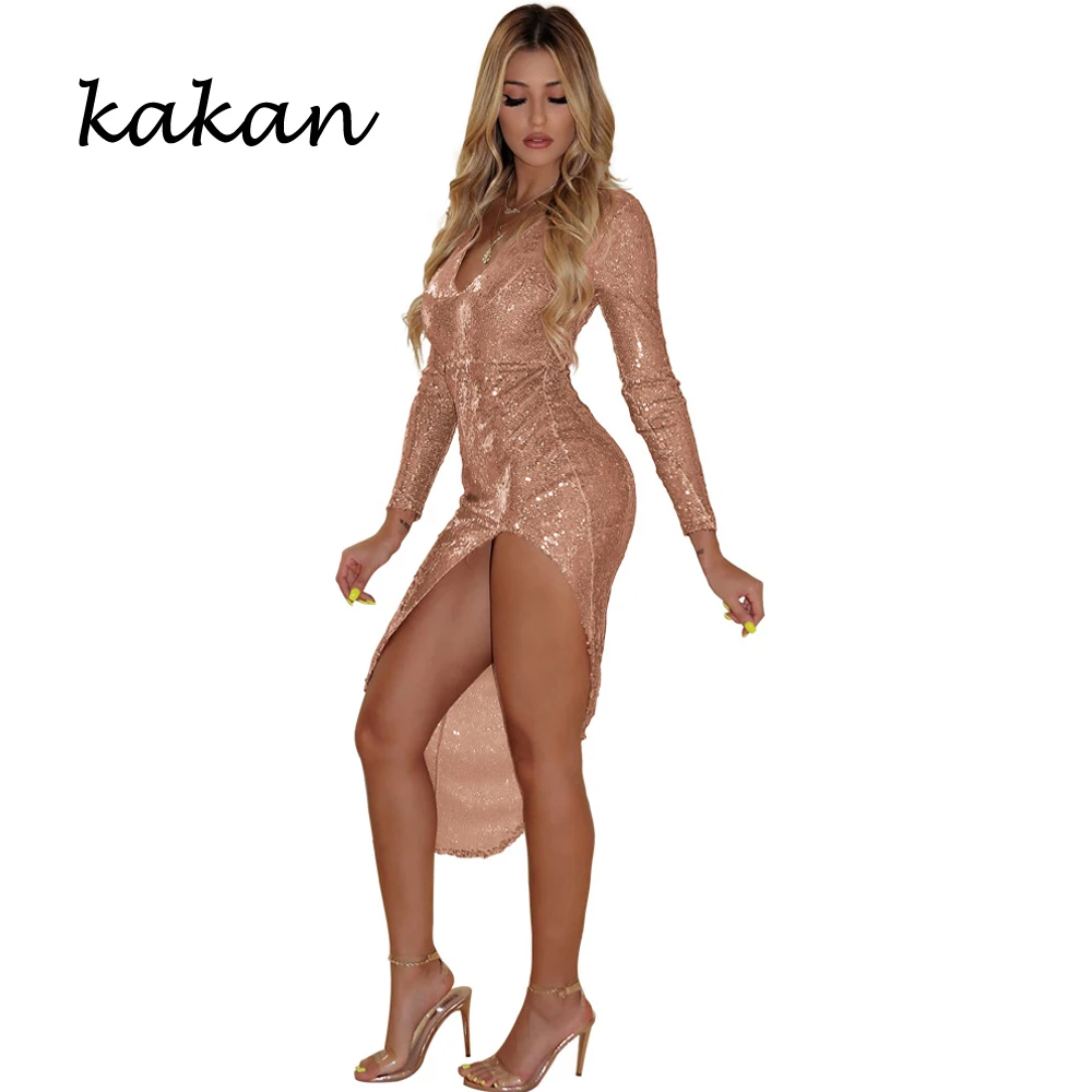 Kakan 2019 spring new women's sequin dress sexy deep V split irregular lining + beads dress club party pink dress
Kakan 2019 spring new women's sequin dress sexy deep V split irregular lining + beads dress club party pink dress