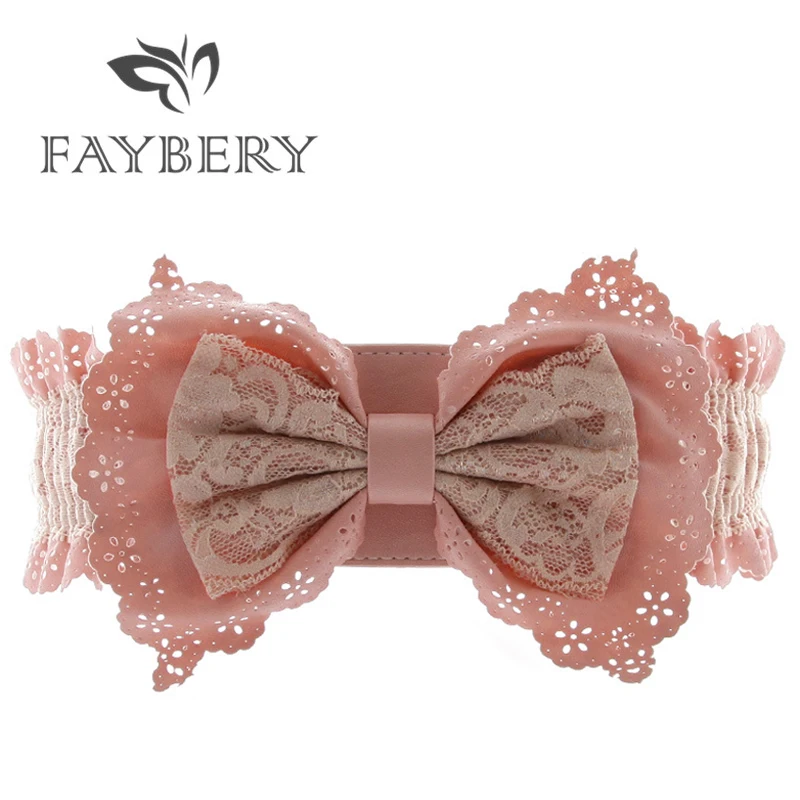 Elegant Lace Bowknot Women Belts for Women Wide Belt for Wedding Dresses Fashion Elastic Female Waistband Brand Design Pink Belt
Elegant Lace Bowknot Women Belts for Women Wide Belt for Wedding Dresses Fashion Elastic Female Waistband Brand Design Pink Belt