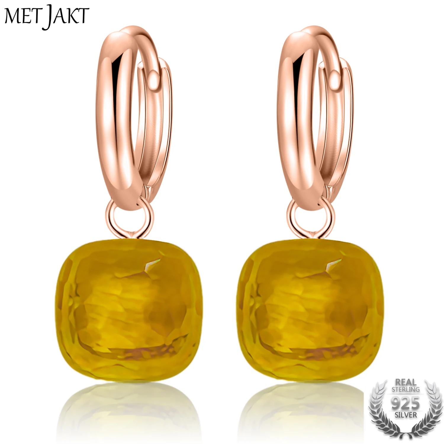 MetJakt Classic Yellow Topaz Earrings Solid 925 Sterling Silver with Rose Gold Drop Earring for Women's Occasions Fine Jewelry
MetJakt Classic Yellow Topaz Earrings Solid 925 Sterling Silver with Rose Gold Drop Earring for Women's Occasions Fine Jewelry