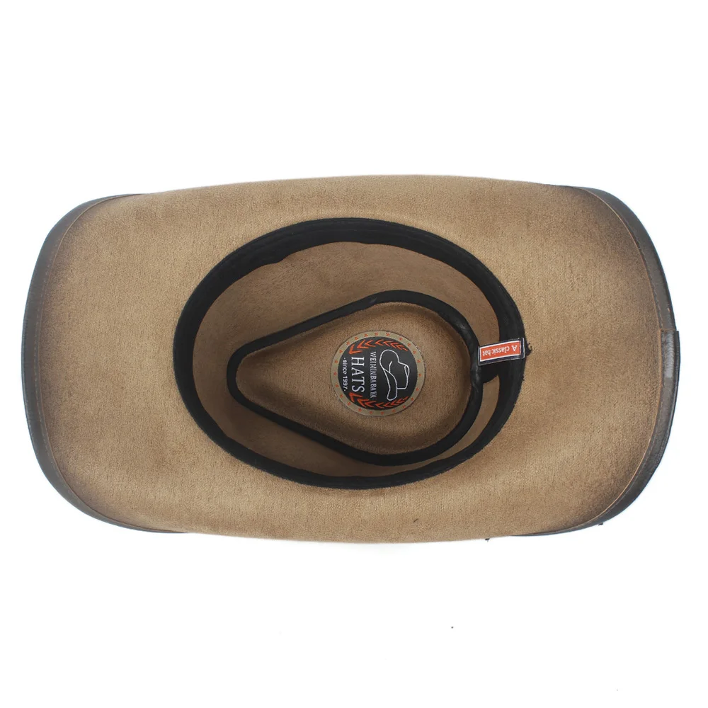 Women's Men's Winter Leather Cowboy Western Cowgirl Fedora Hat Tassel Turquoise Bead Band | Аксессуары для одежды