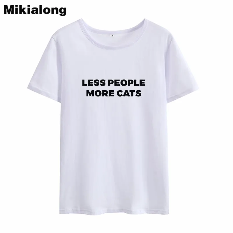 Mikialong Less People More Cats Print Funny T Shirts Women 2018 Summer Japanese Kawaii T-shirt Women Cotton Tee Shirt Femme
Mikialong Less People More Cats Print Funny T Shirts Women 2018 Summer Japanese Kawaii T-shirt Women Cotton Tee Shirt Femme