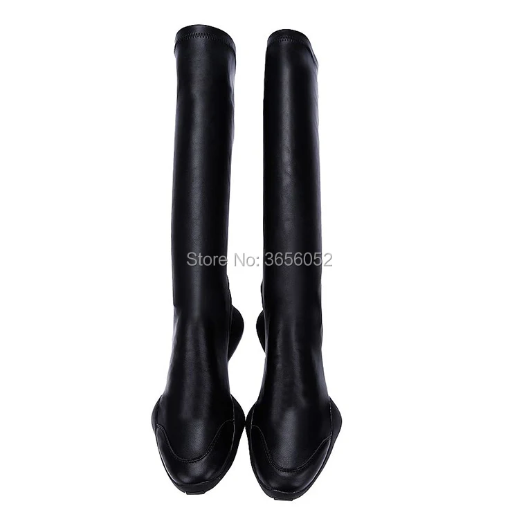 Qianruiti Plain Black Leather Women Sexy Sock Booties Casual Slip On Platform Shoes Flats Strech Mid Calf Boots Big Size 45 46
Qianruiti Plain Black Leather Women Sexy Sock Booties Casual Slip On Platform Shoes Flats Strech Mid Calf Boots Big Size 45 46