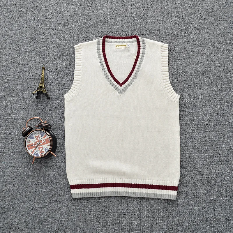 JK uniforms pullover sweater vest girls Wine Red & Gray stripe sweater white vest
JK uniforms pullover sweater vest girls Wine Red & Gray stripe sweater white vest
