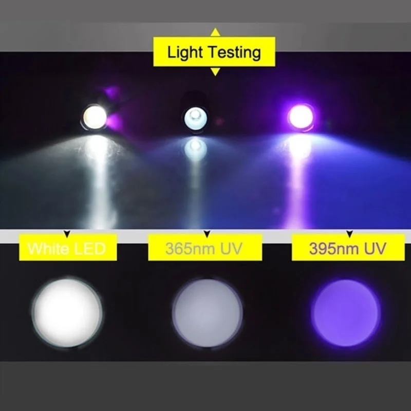 395nm Светодиодный УФ-светильник фонарь светильник ультрафиолетовый черный