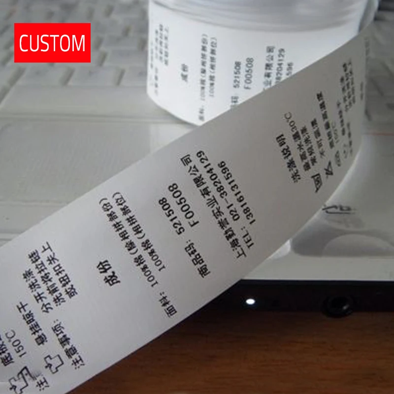 custom thermal printing labels customized own logo garment fabric sewing labels personalized printed washing labels for clothing
custom thermal printing labels customized own logo garment fabric sewing labels personalized printed washing labels for clothing