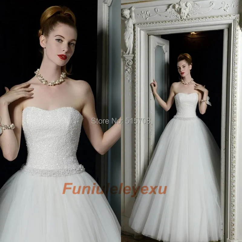 Romantic Design Wedding Dresses Strapless Backless A line Floor Length Beads Tulle Custom Made Lace Bridal Gowns
Romantic Design Wedding Dresses Strapless Backless A line Floor Length Beads Tulle Custom Made Lace Bridal Gowns