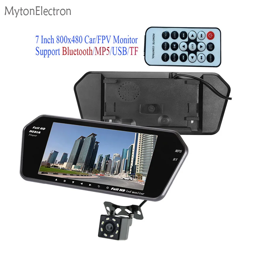8 LED резервная камера заднего вида ночного видения + Bluetooth MP5 TF USB 800*480