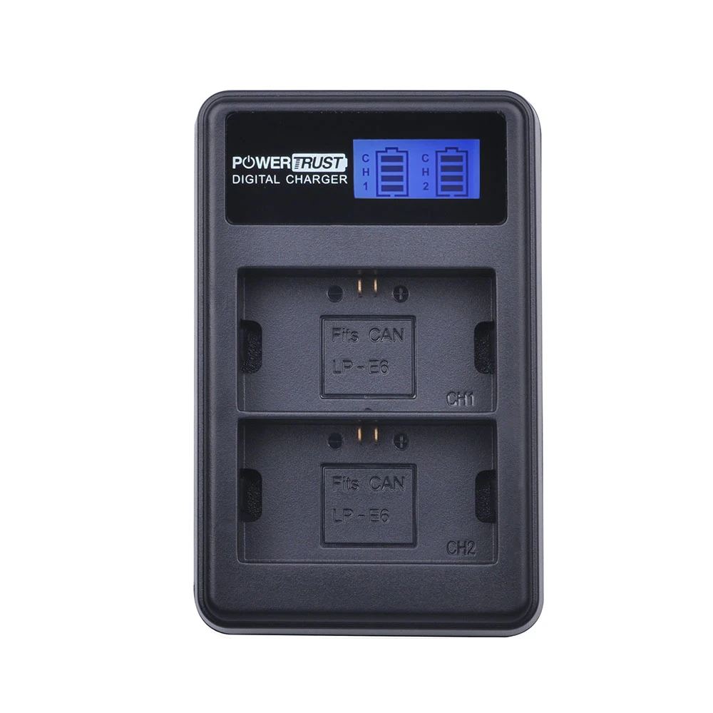 PowerTrust 1 Pack LPE6 LP-E6 LP E6 LCD Dual USB Charger for Canon 5D Mark II III 7D 60D EOS 6D 80D DSLR
PowerTrust 1 Pack LPE6 LP-E6 LP E6 LCD Dual USB Charger for Canon 5D Mark II III 7D 60D EOS 6D 80D DSLR